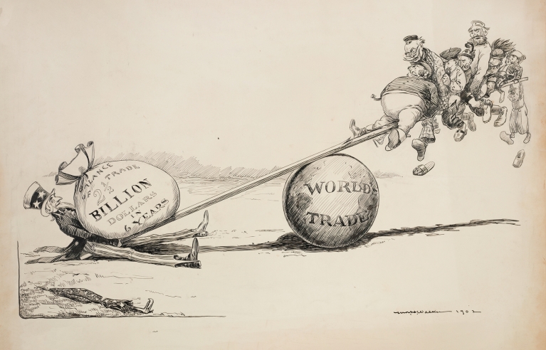 A see-saw with world trade as the fulcrum by William Henry Walker