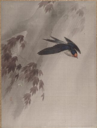 A Swallow in the Rain by Okada Baison