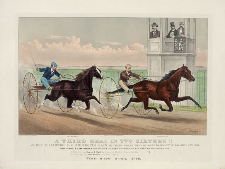 A third heat in two sixteen!!; Judge Fullerton and Goldsmith Maid in their great trot at East Saginaw, Mich. July 16th. 1874 by John Cameron