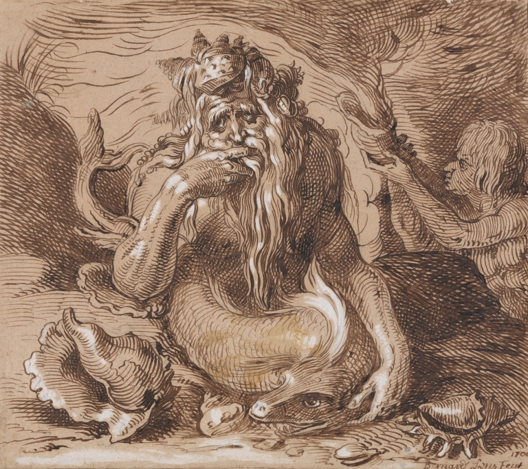 A Triton holding a Fish by Bernard Lens II