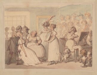 A wig shop by Thomas Rowlandson