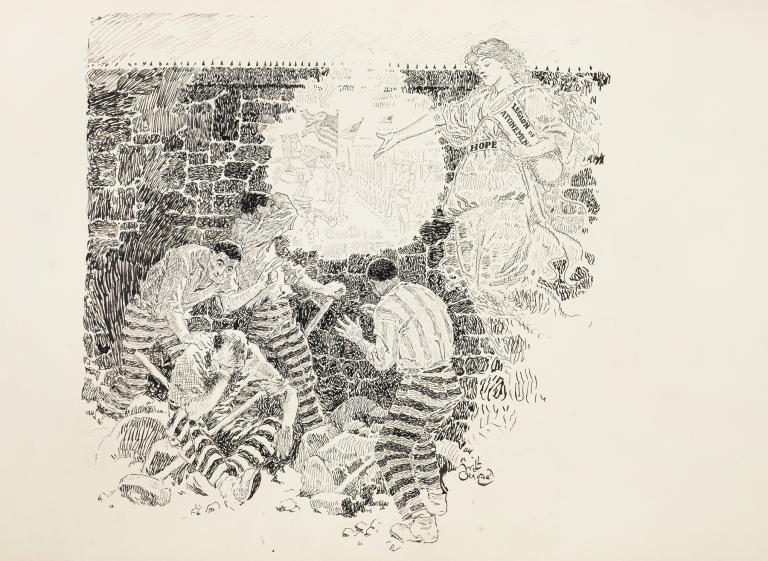 A woman, holding a paper by Will Crawford