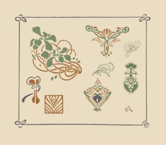 Abstract design based on leaves and organic shapes by George Auriol