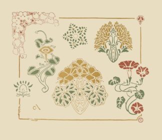 Abstract design based on leaves and trumpet-shaped flowers by George Auriol