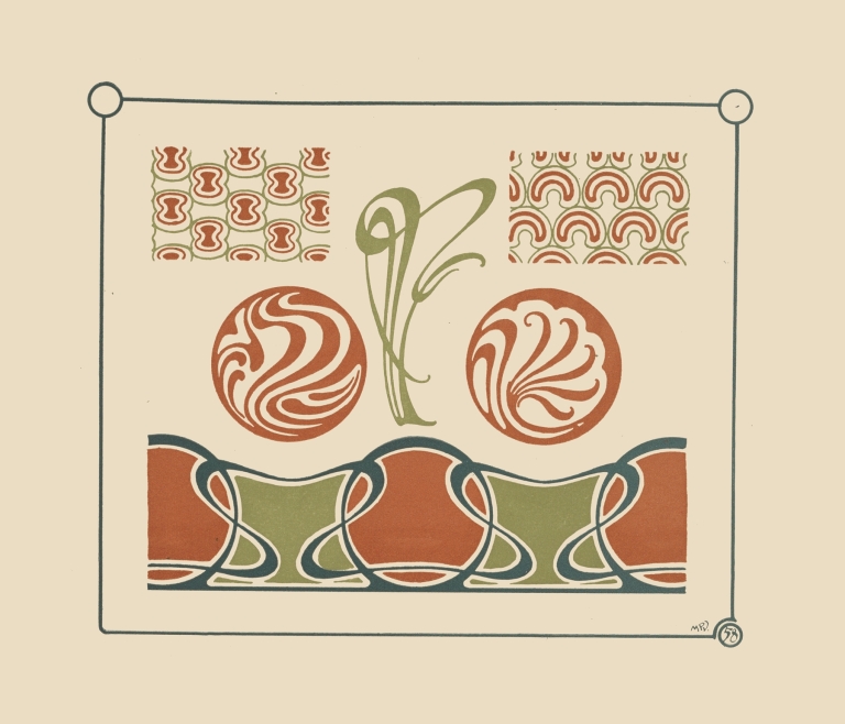 Abstract design based on organic shapes and arabesques. by Maurice Pillard Verneuil