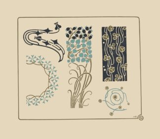 Abstract design based on tiny leaves on stems. by Maurice Pillard Verneuil