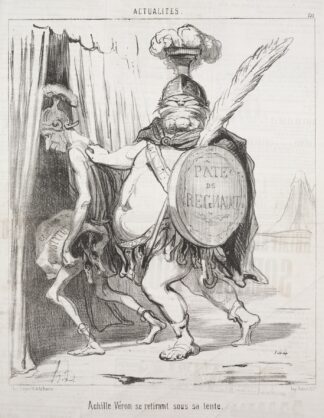 Achilles Véron withdrawing into his tent. by Honoré Daumier
