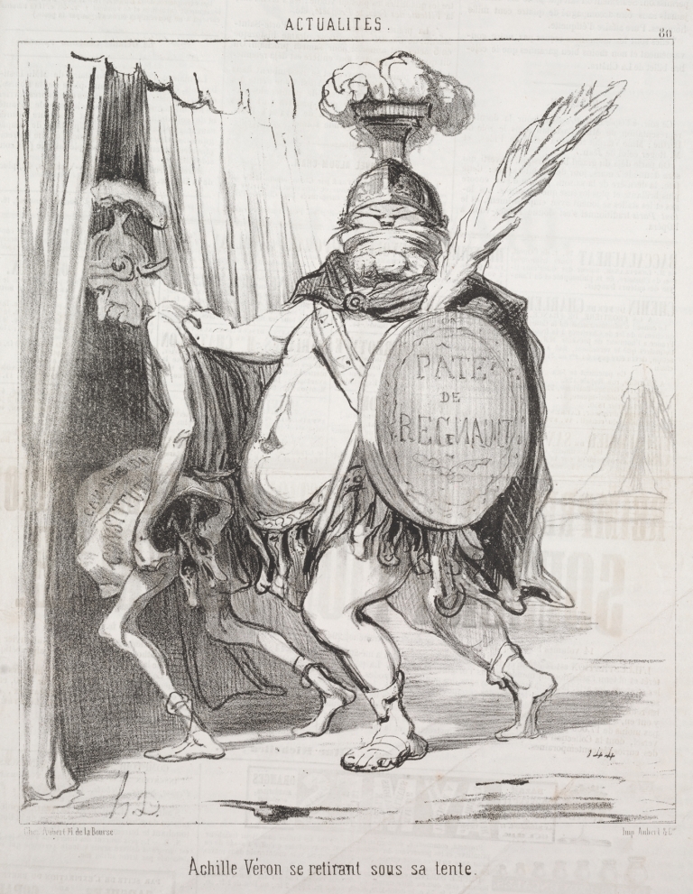 Achilles Véron withdrawing into his tent. by Honoré Daumier