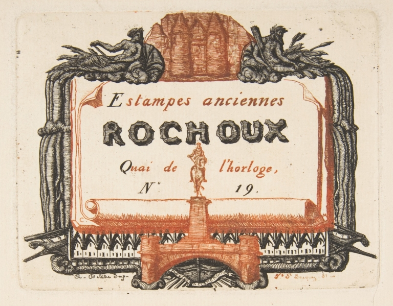 Address-card of the printseller, Rochoux by Charles Meryon