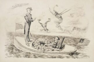 Admiral Dewey rides in a boat by William Henry Walker