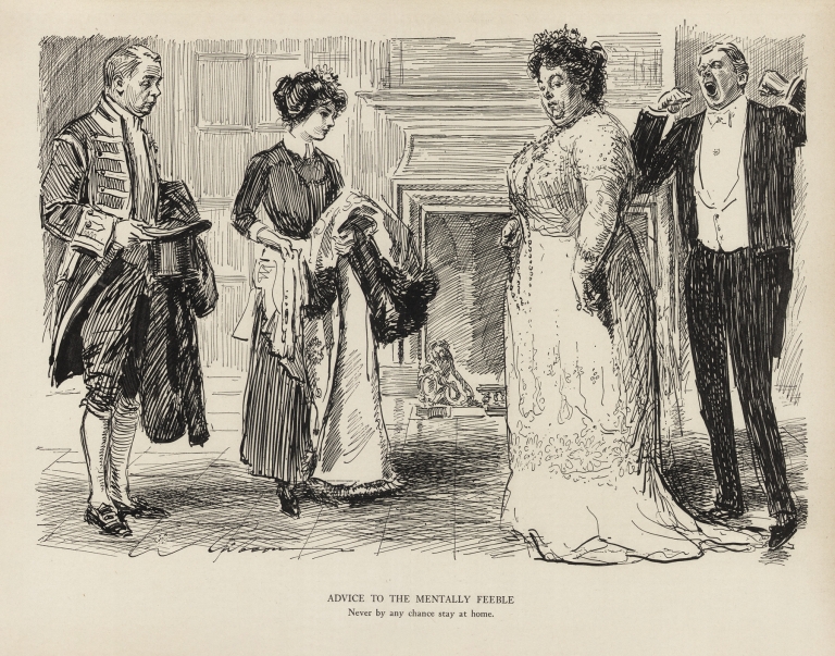 Advice to the mentally feeble – Never by any chance stay at home by Charles Dana Gibson
