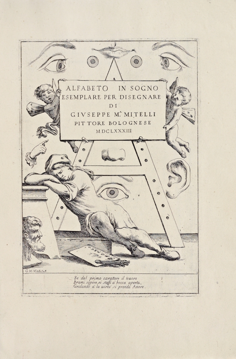 Alfabeto in sogno Pl.01 by Giuseppe Maria Mitelli