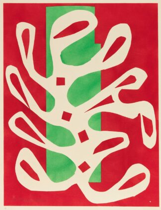 Algue blanche sur fond rouge et vert by Henri Matisse