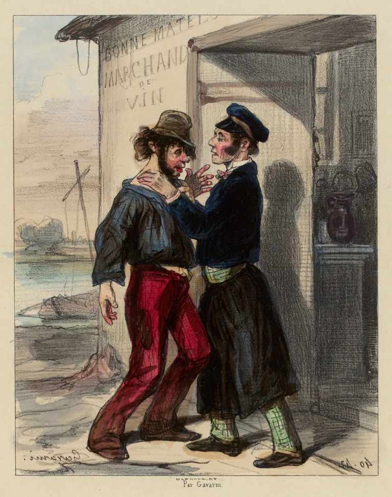 Allons Landerneau, mon bonhomme Vous avez bû et vous savez que vous avez le vin mauvais. by Paul Gavarni