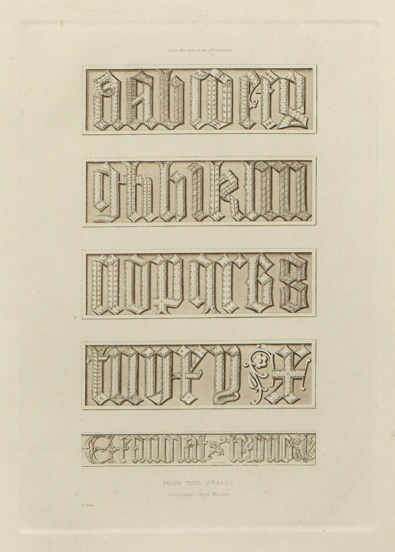 Alphabets: numerals, and devices of the middle ages Pl.28 by Henry Shaw