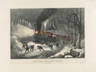 American railroad scene; snowbound by Currier & Ives.