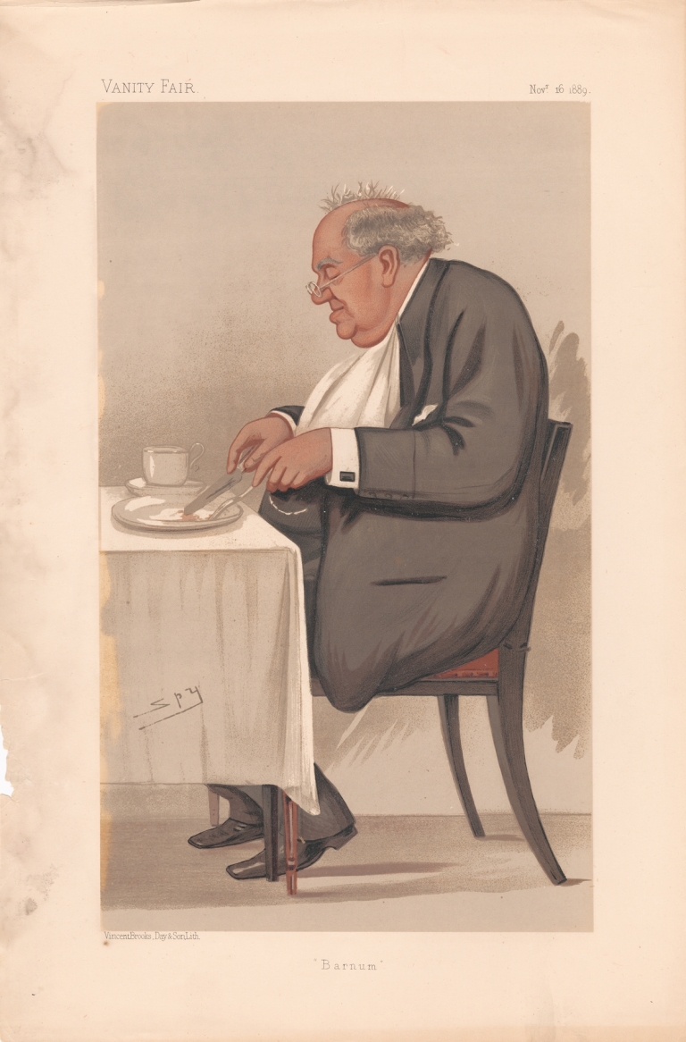 Americans. ‘Barnum’. Mr. P.T. Barnum. 16 November 1889 by Leslie Matthew Ward