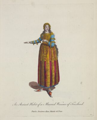 An ancient habit of a married woman of Friesland. Parûre ancienne d’une mariée de Frise. by Charles Grignion