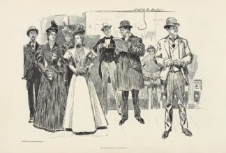 An elevated station by Charles Dana Gibson