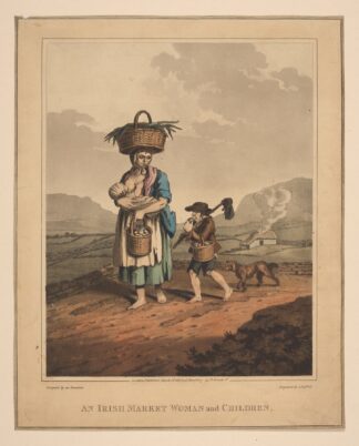 An Irish market woman and children by John Hassell