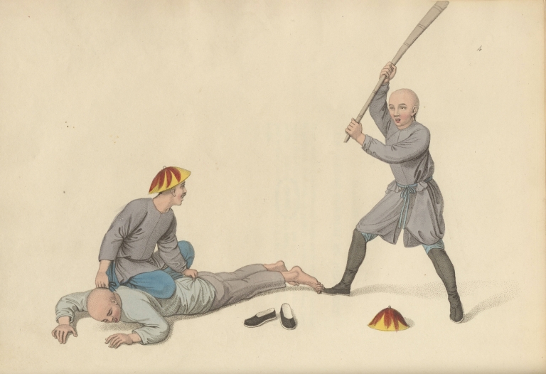 An offender undergoing the Bastinade by George Henry Mason