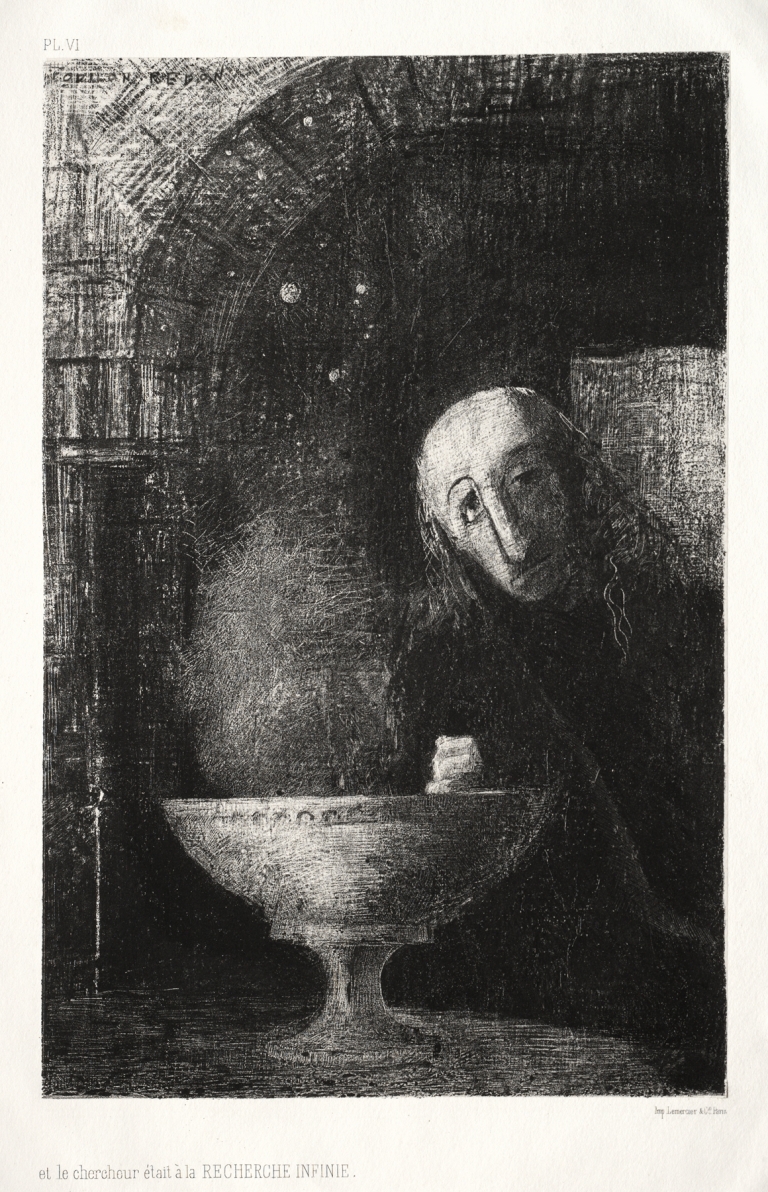 And the Searcher was Engaged in an Infinite Search by Odilon Redon
