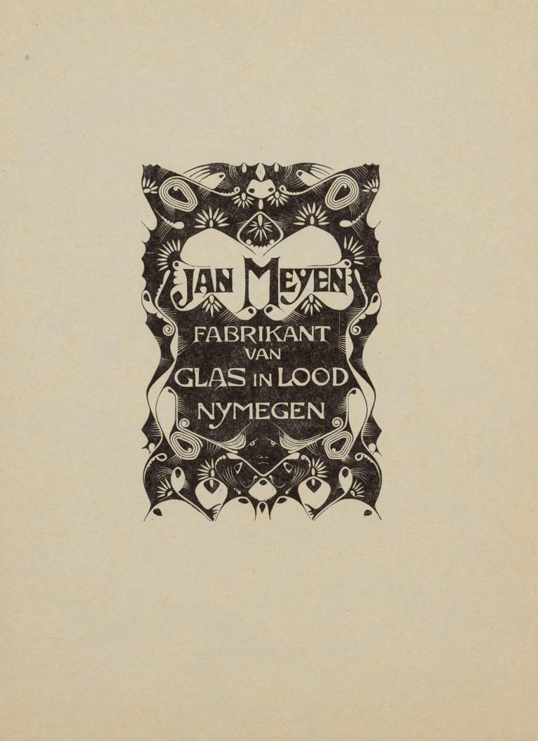 Annoncekaart voor Jan Meyen, fabrikant van glas in lood, Nijmegen by Karel de Bazel