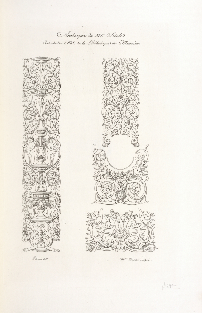 Arabesques du XVIe. siècle extraits d’un MS. de la bibliothèque de monsieur. by Nicolas Xavier Willemin