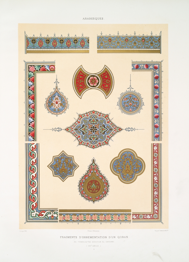 Arabesques; fragments d’ornementation d’un Qoran du tombeau de soultan el-Ghoury by Émile Prisse d'Avennes