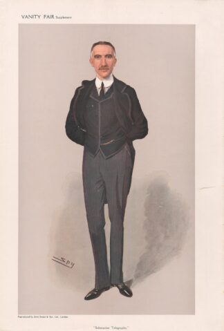 Architects and Engineers. ‘Submarine Telegraphs’. Mr. Charles Bright. 23 September 1908 by Leslie Matthew Ward