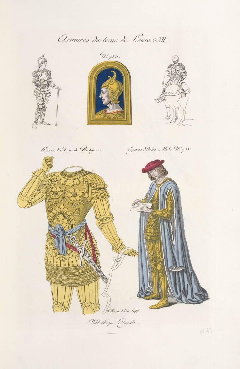 Armures du tems de Louis XII. No. 7231. Heures d’Anne de Bretagne. Épitres d’Ovide MS. no. 7231. by Nicolas Xavier Willemin
