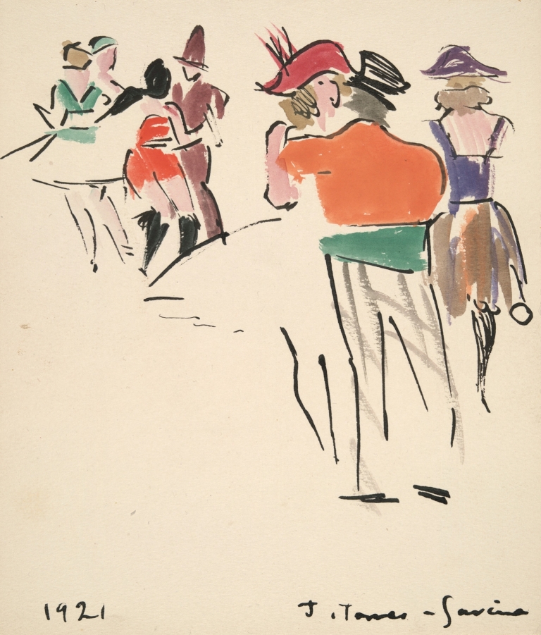 Artists’ Ball; Costumed Dancers by Joaquín Torres-García