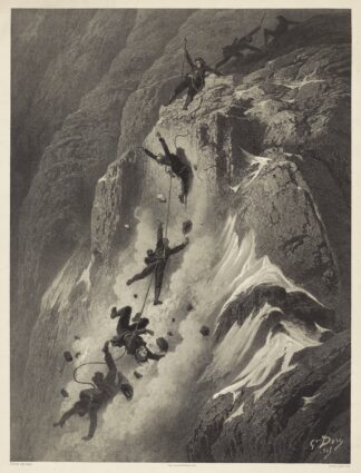 Ascension du Mont Cervin-14 Juillet 1865; La Chute by Gustave Doré