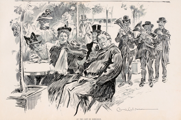 At the Cafe de Horlogue by Charles Dana Gibson