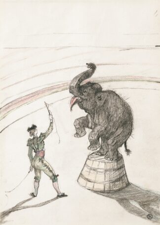 Au cirque; Éléphant en liberté by Henri de Toulouse-Lautrec