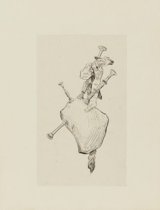 Bag-pipe – dessin pour le cul-de-lampe du chapitre 5 L’air de Bonny Dundee by Achille Granchi-Taylor