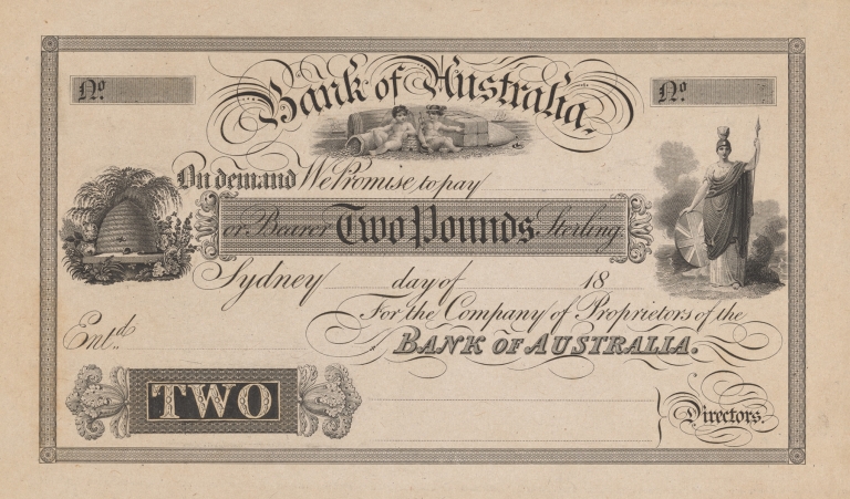 Bank of Australia two pound note by Perkins & Heath
