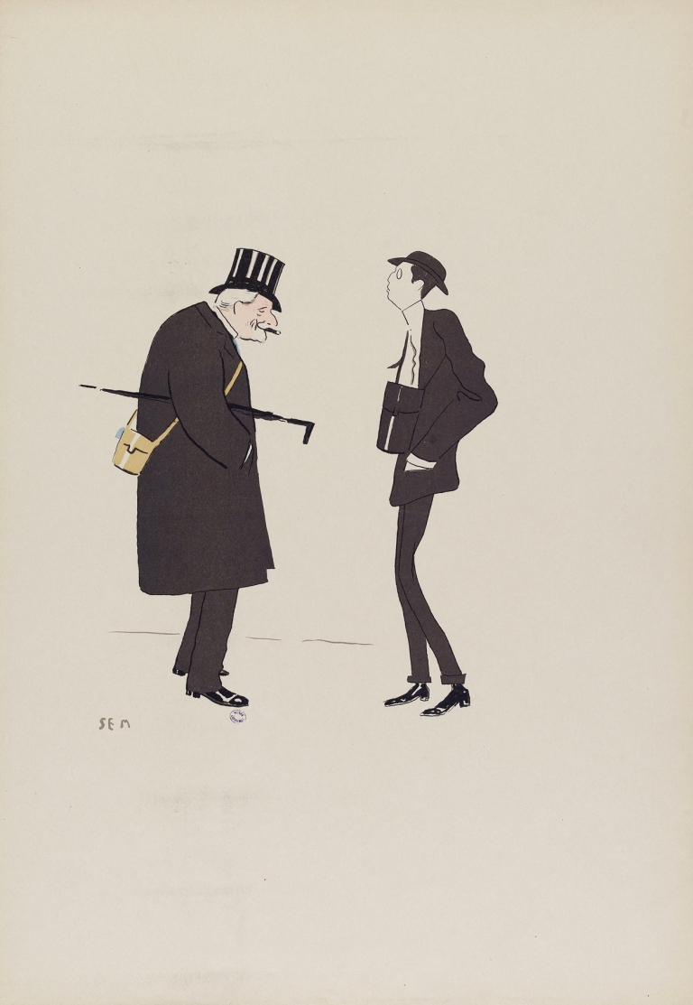 Baron de Brimont et Baron James-Armand de Rothschild by Georges Goursat (Sem)