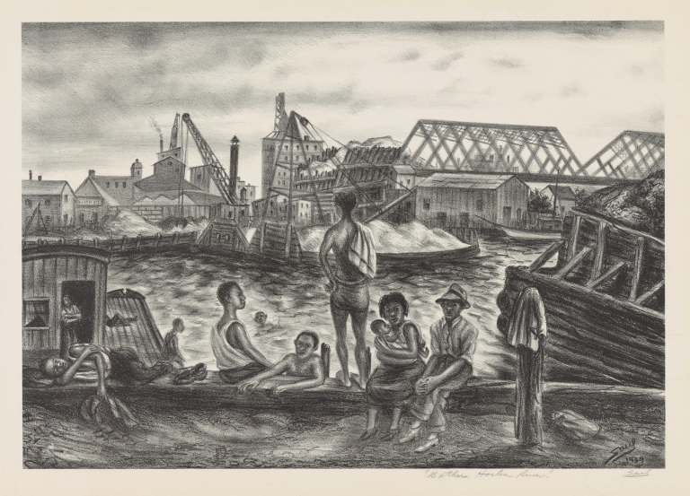 Bathers, Harlem River by Saul Kovner