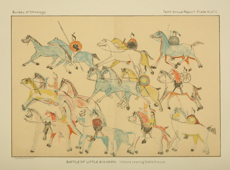 Battle of Little Big Horn; Indians leaving battleground by Garrick Mallery