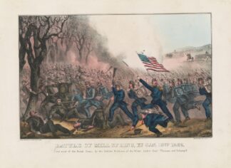 Battle of Mill Spring, Ky. Jan 19th 1862 by Currier & Ives.