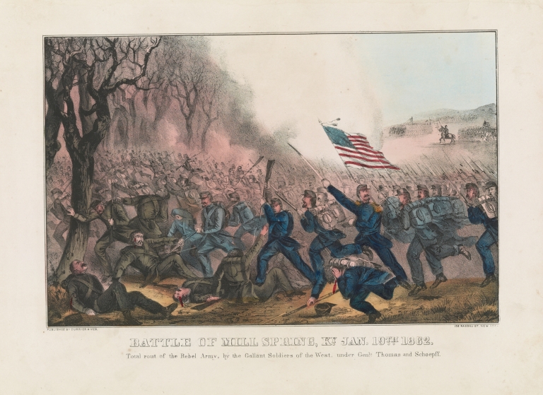 Battle of Mill Spring, Ky. Jan 19th 1862 by Currier & Ives.