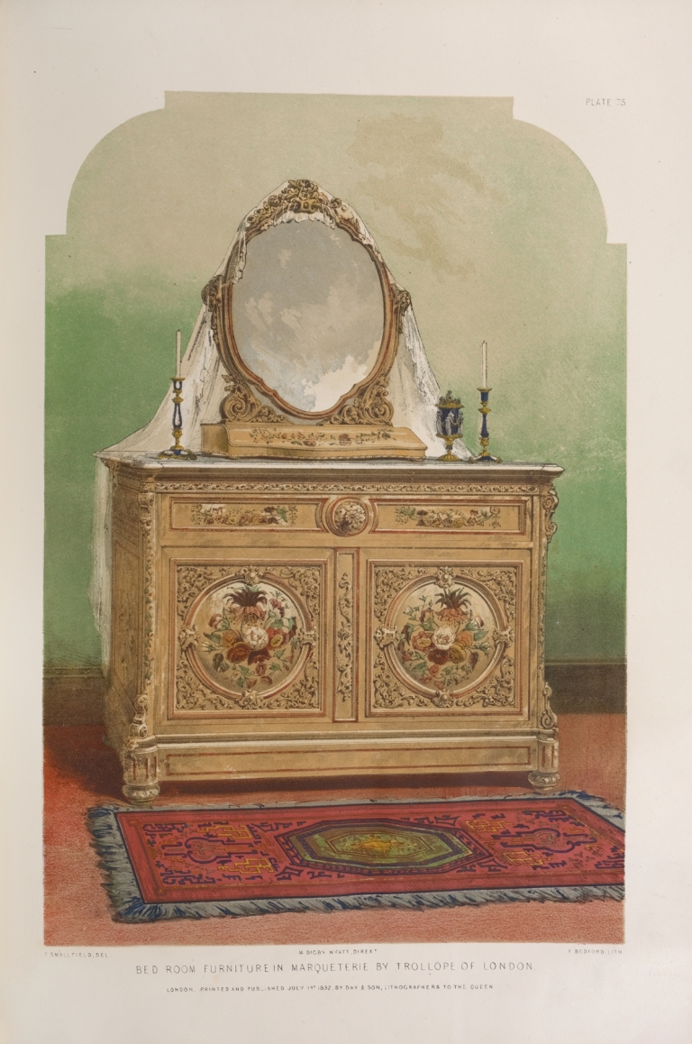 Bed room furniture in marqueterie by Matthew Digby Wyatt