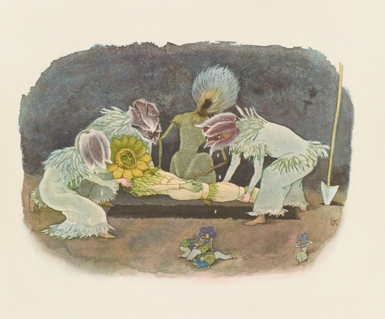 Begräbnis Des Adonis. by Ernst Kreidolf
