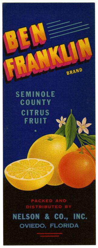 Ben Franklin Brand Citrus Label by Anonymous