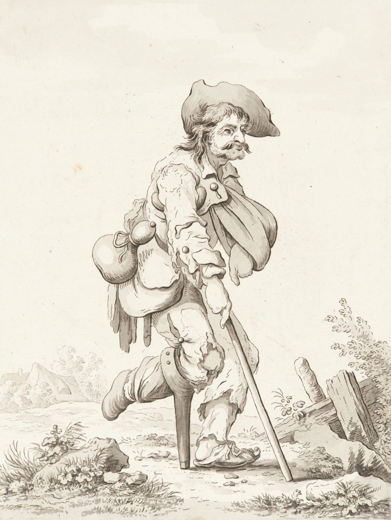 Bettler mit Holzbein by Marquard Wocher