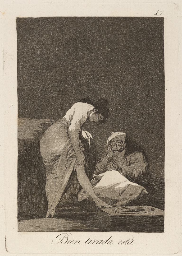 Bien tirada está. by Francisco de Goya