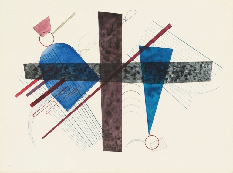 Blau in Rund und Spitz by Wassily Kandinsky