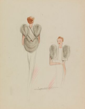 Boléro gris clair avec empiècement de fourrure by Jeannette