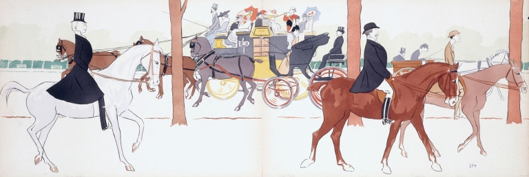 Boni de Castellane, Louise Balthy, Fishof, F. Oppenheim, Boulenger by Georges Goursat (Sem)
